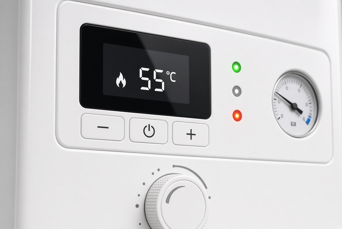 Modern boiler control panel — Gas Safe inspection Bacup