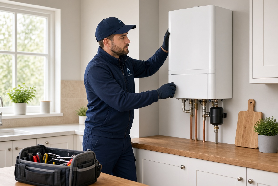 Gas Safe engineer providing boiler repair in Bacup